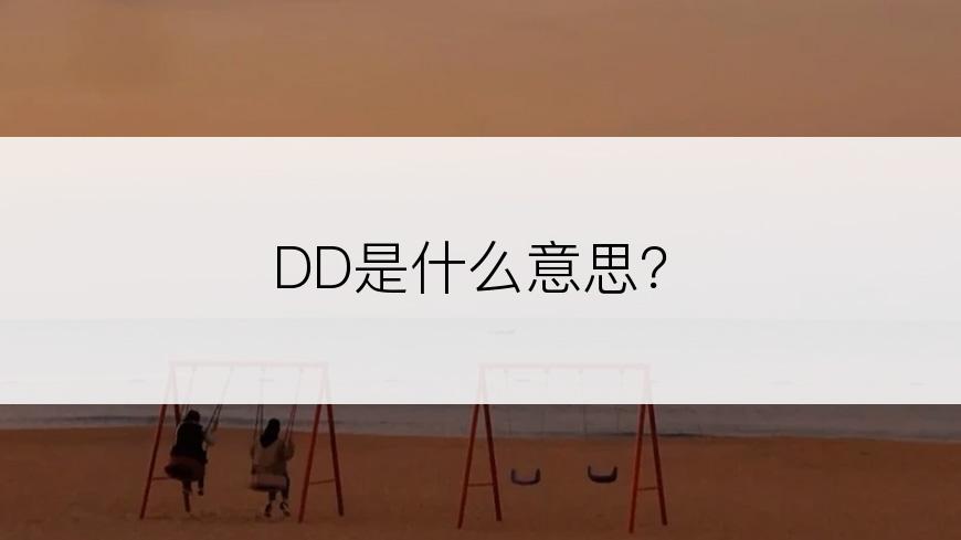 DD是什么意思？