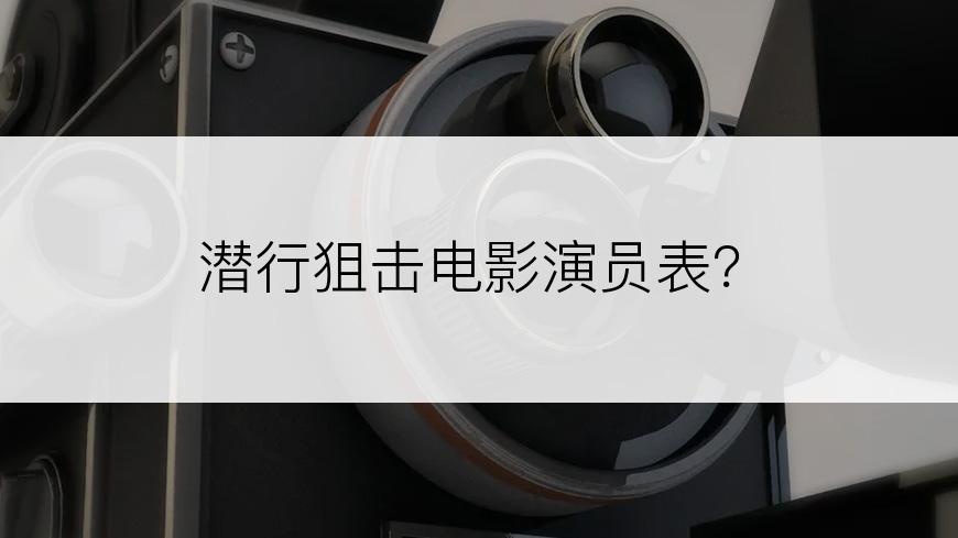 潜行狙击电影演员表？