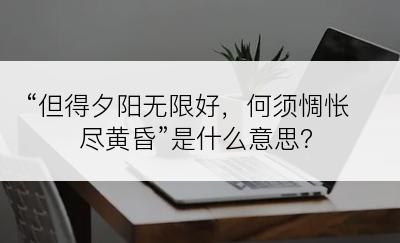 “但得夕阳无限好，何须惆怅尽黄昏”是什么意思？