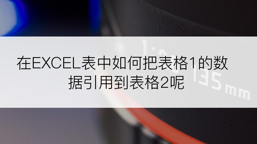 在EXCEL表中如何把表格1的数据引用到表格2呢