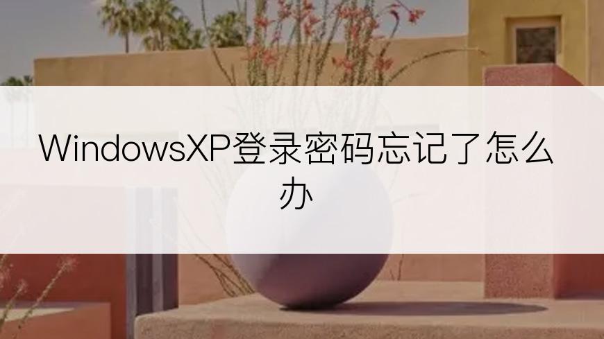 WindowsXP登录密码忘记了怎么办