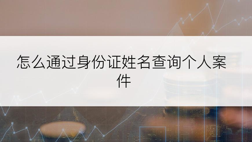 怎么通过身份证姓名查询个人案件