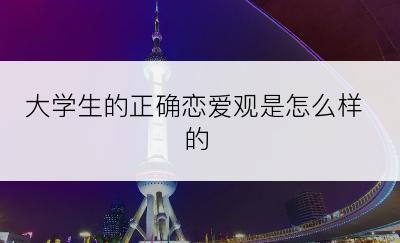 大学生的正确恋爱观是怎么样的