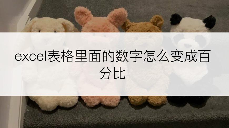 excel表格里面的数字怎么变成百分比