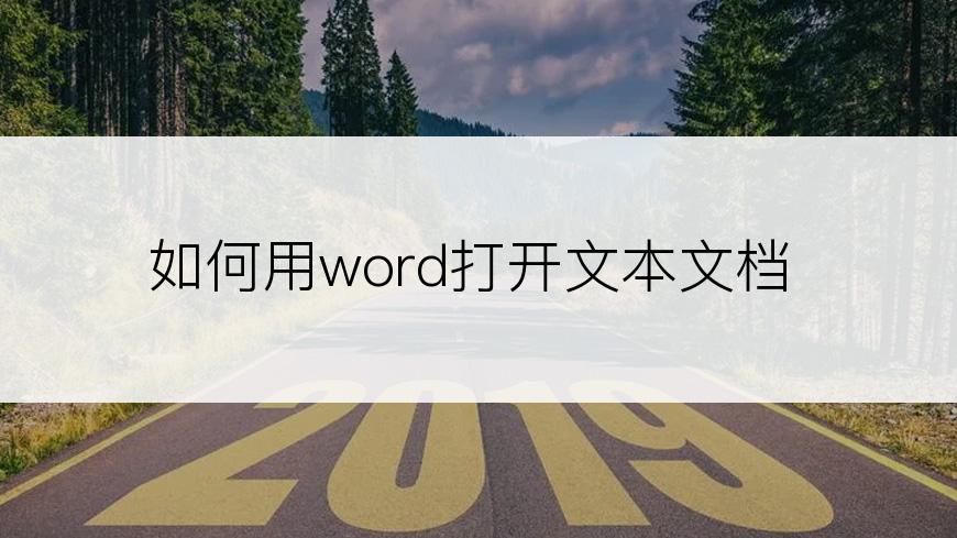 如何用word打开文本文档