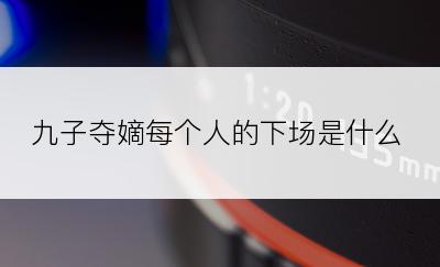 九子夺嫡每个人的下场是什么