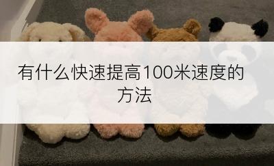 有什么快速提高100米速度的方法