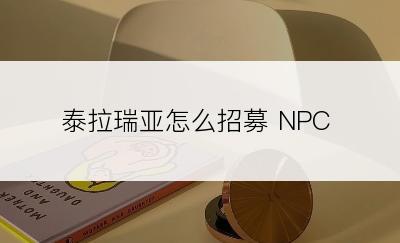 泰拉瑞亚怎么招募 NPC