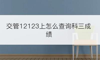 交管12123上怎么查询科三成绩