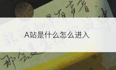 A站是什么怎么进入