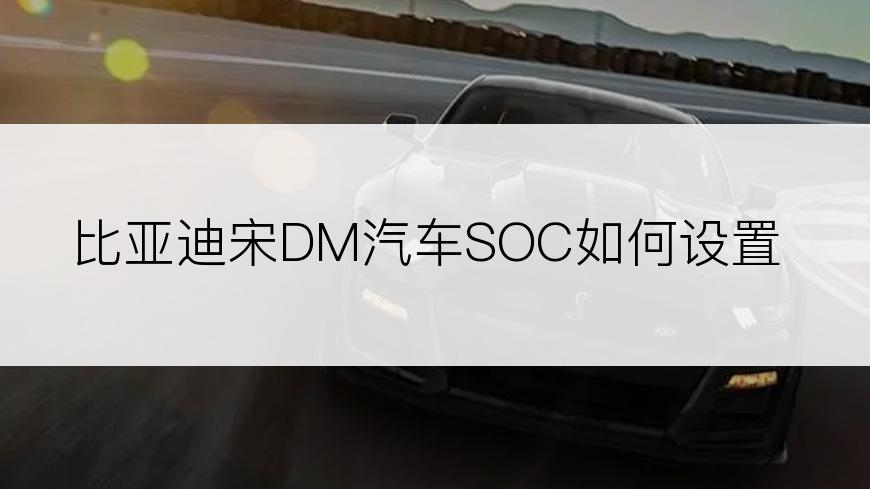 比亚迪宋DM汽车SOC如何设置