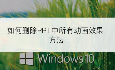 如何删除PPT中所有动画效果方法