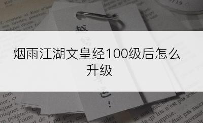 烟雨江湖文皇经100级后怎么升级