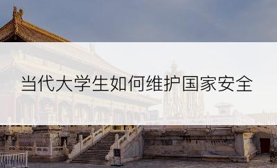 当代大学生如何维护国家安全