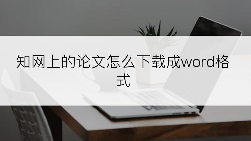 知网上的论文怎么下载成word格式