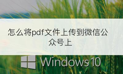 怎么将pdf文件上传到微信公众号上