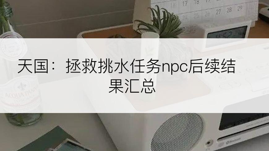 天国：拯救挑水任务npc后续结果汇总