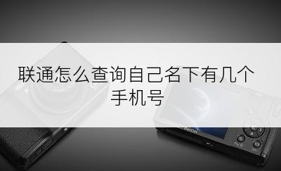 联通怎么查询自己名下有几个手机号