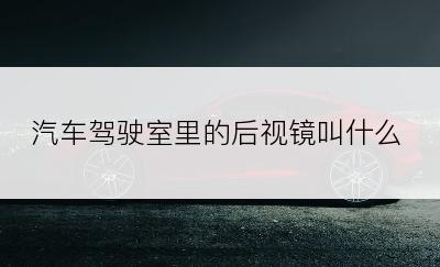 汽车驾驶室里的后视镜叫什么