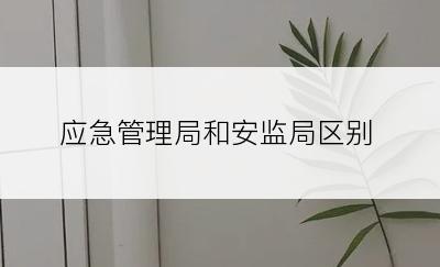 应急管理局和安监局区别