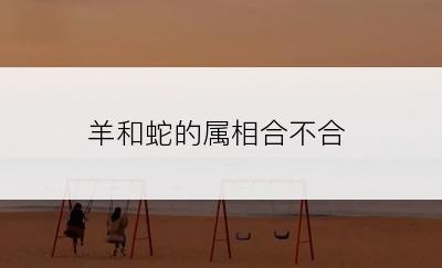 羊和蛇的属相合不合