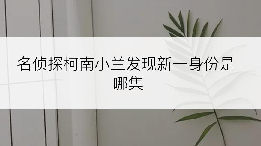 名侦探柯南小兰发现新一身份是哪集