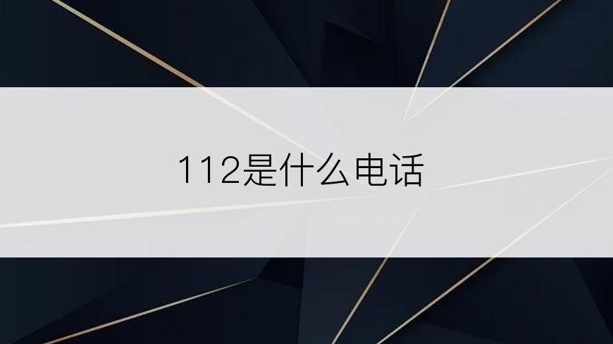 112是什么电话