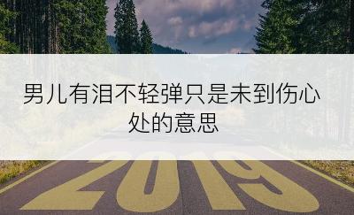 男儿有泪不轻弹只是未到伤心处的意思