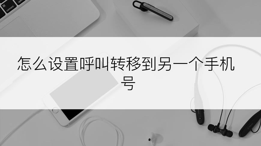 怎么设置呼叫转移到另一个手机号