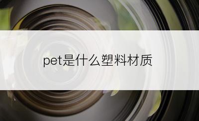 pet是什么塑料材质