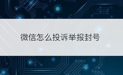 微信怎么投诉举报封号