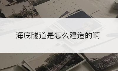 海底隧道是怎么建造的啊