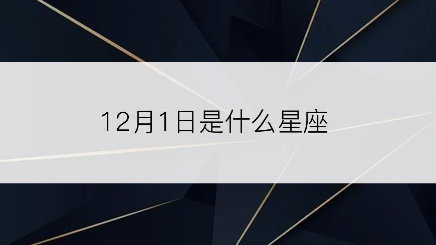 12月1日是什么星座