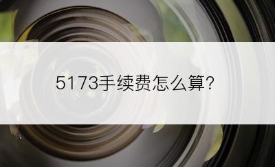 5173手续费怎么算？