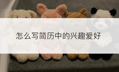 怎么写简历中的兴趣爱好