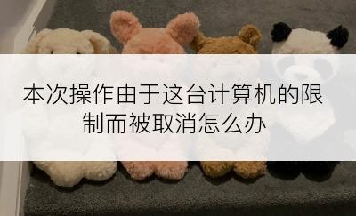 本次操作由于这台计算机的限制而被取消怎么办