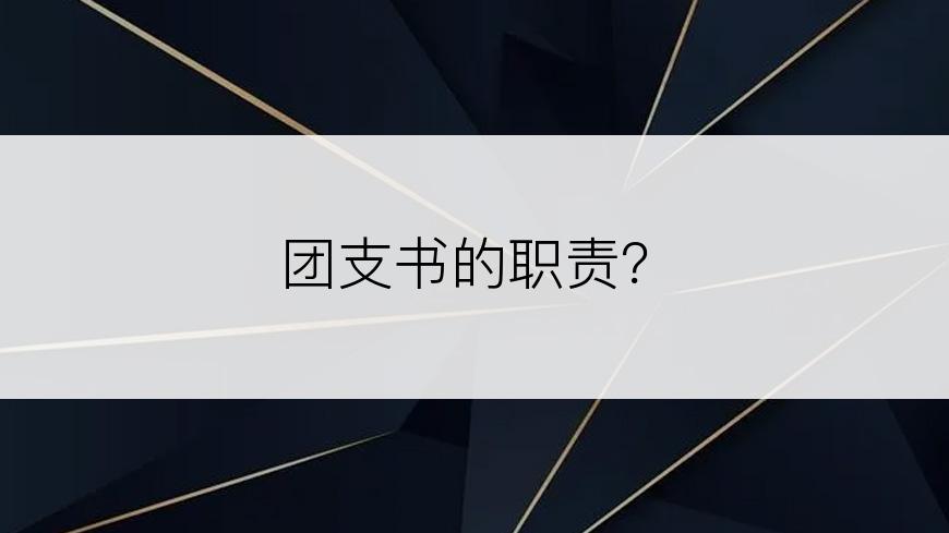 团支书的职责？