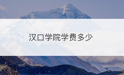 汉口学院学费多少