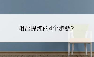 粗盐提纯的4个步骤？