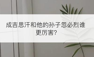 成吉思汗和他的孙子忽必烈谁更厉害？