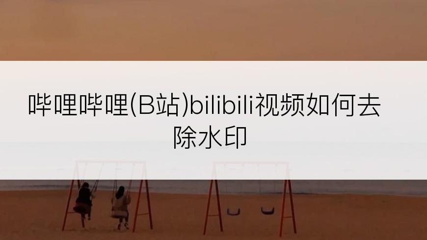 哔哩哔哩(B站)bilibili视频如何去除水印