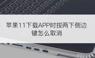 苹果11下载APP时按两下侧边键怎么取消