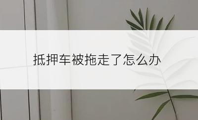 抵押车被拖走了怎么办