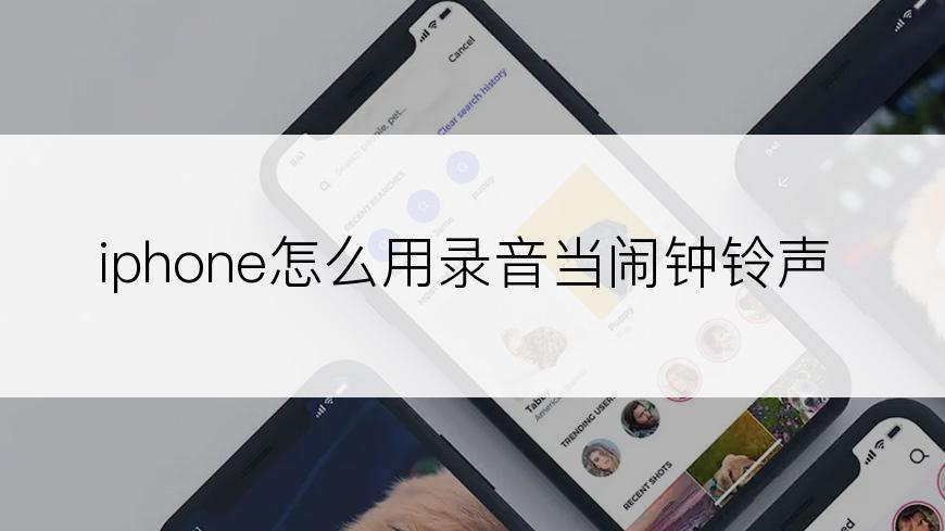 iphone怎么用录音当闹钟铃声