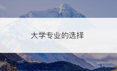 大学专业的选择