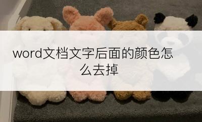 word文档文字后面的颜色怎么去掉