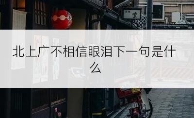 北上广不相信眼泪下一句是什么