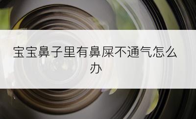 宝宝鼻子里有鼻屎不通气怎么办