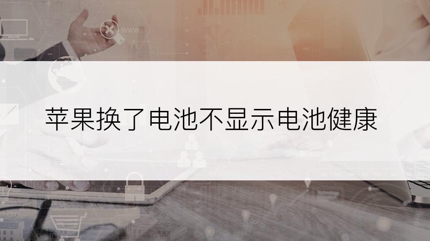 苹果换了电池不显示电池健康