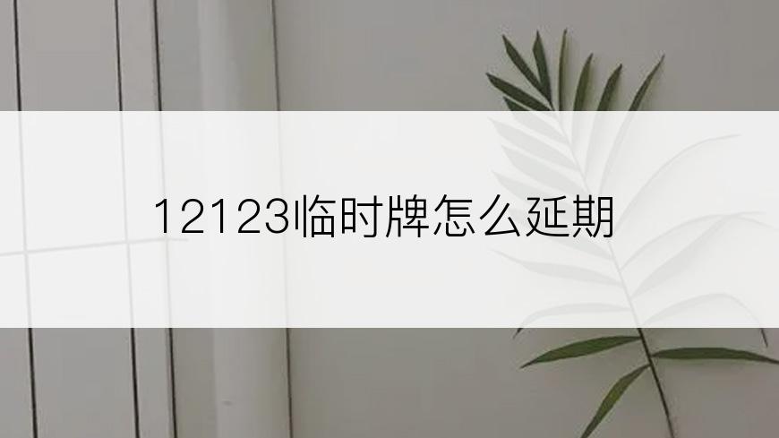 12123临时牌怎么延期